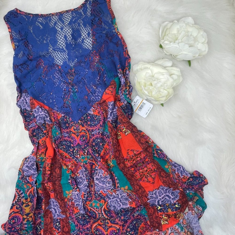 Free People Count Me In Trapeze Tunic Top / Mini Dress Flowy Small - Picture 3 of 6